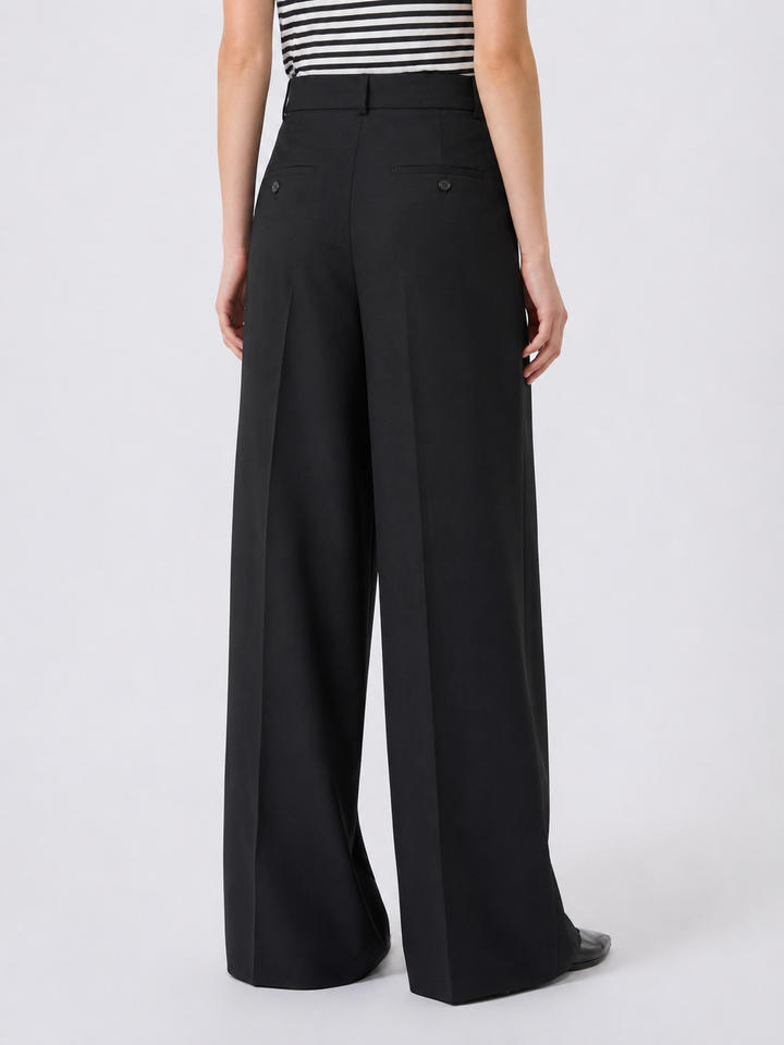 Pantaloni Wide Leg in Pura Lana