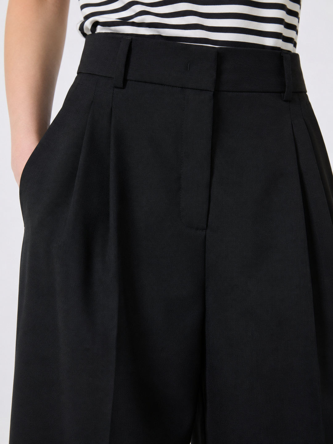 Pantaloni Wide Leg in Pura Lana
