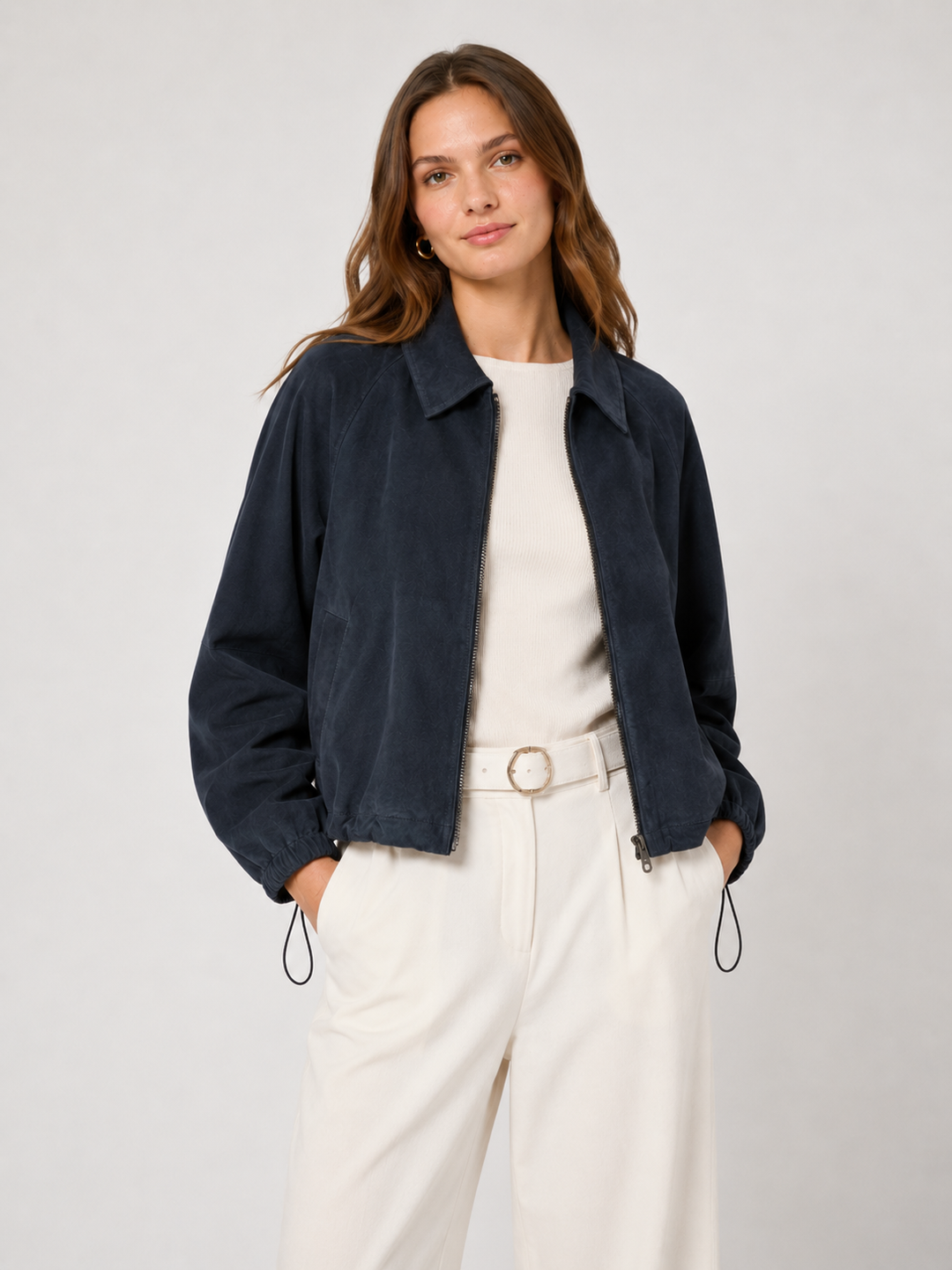 Giacca in suede blu