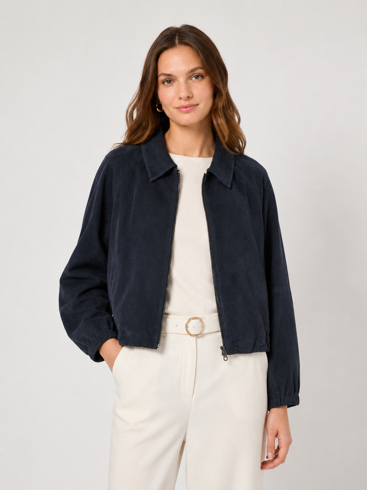 Giacca in suede blu
