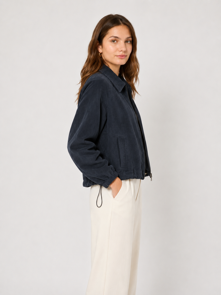 Giacca in suede blu