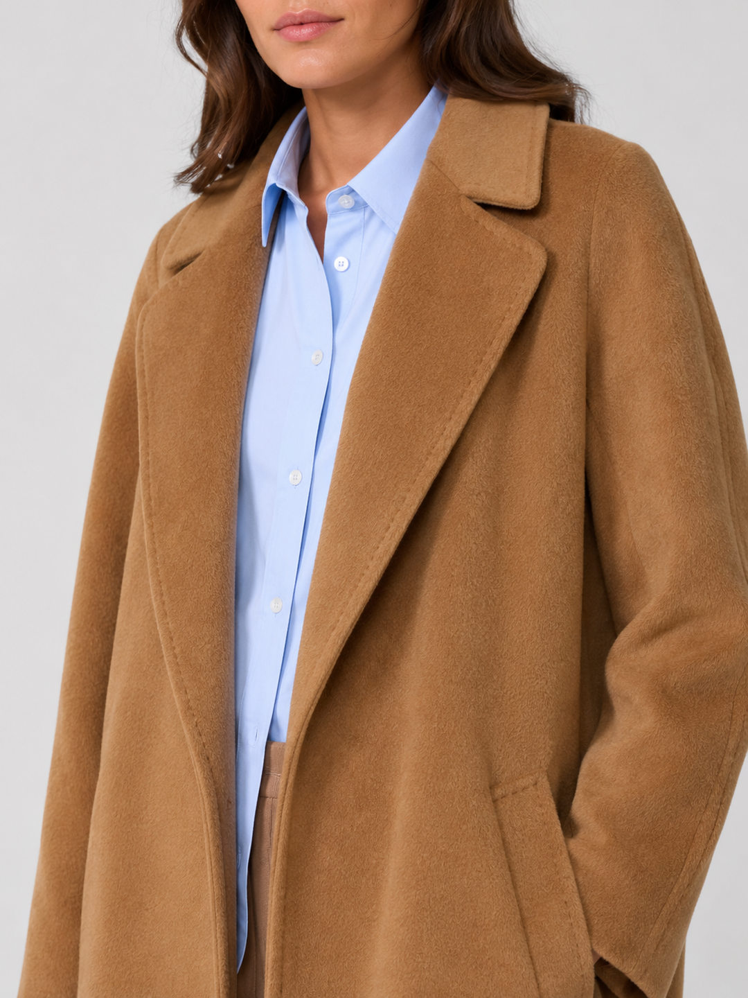 Cappotto Cammello con Cintura
