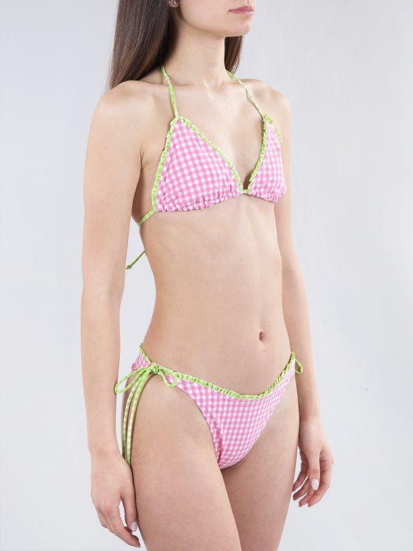 COSTUME SLIP LAVINYA A QUADRETTI BIANCO, ROSA E VERDE