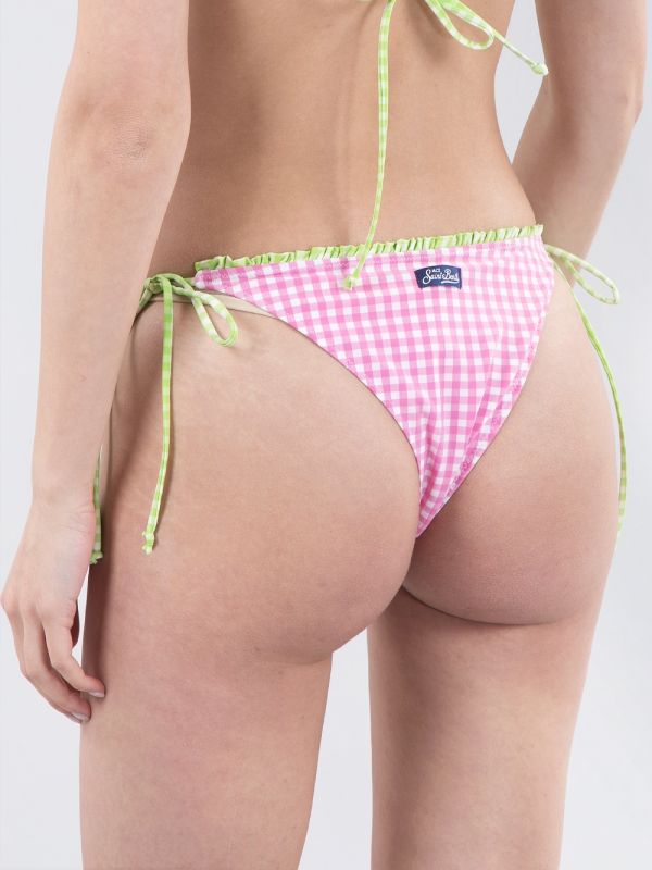 COSTUME SLIP LAVINYA A QUADRETTI BIANCO, ROSA E VERDE