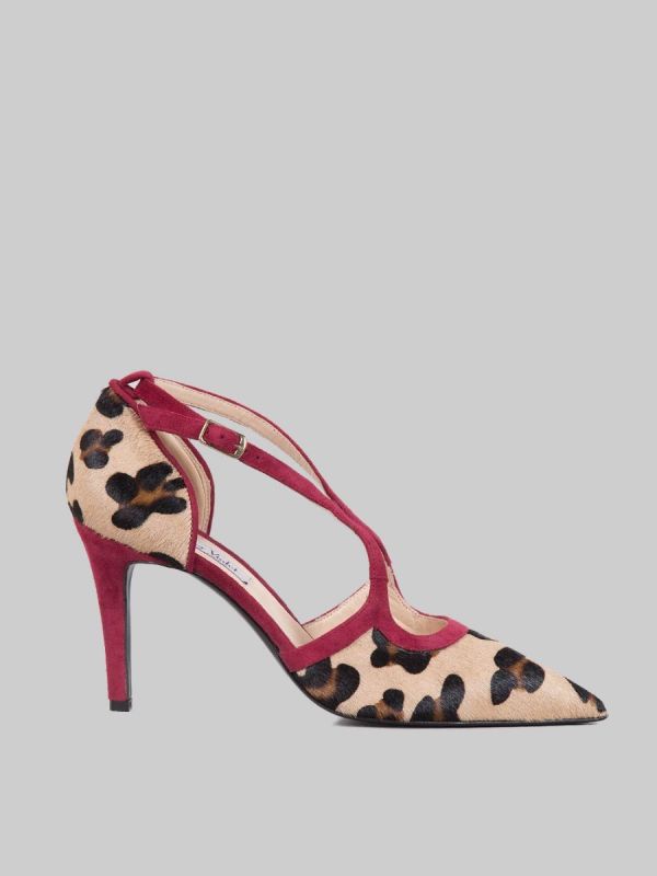 DÉCOLLETÉ IN CAVALLINO ANIMALIER E PELLE SCAMOSCIATA