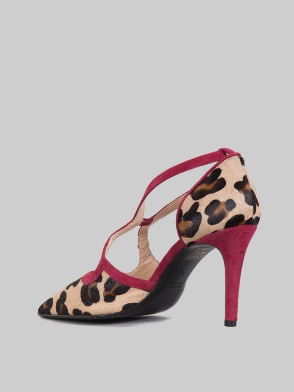 DÉCOLLETÉ IN CAVALLINO ANIMALIER E PELLE SCAMOSCIATA