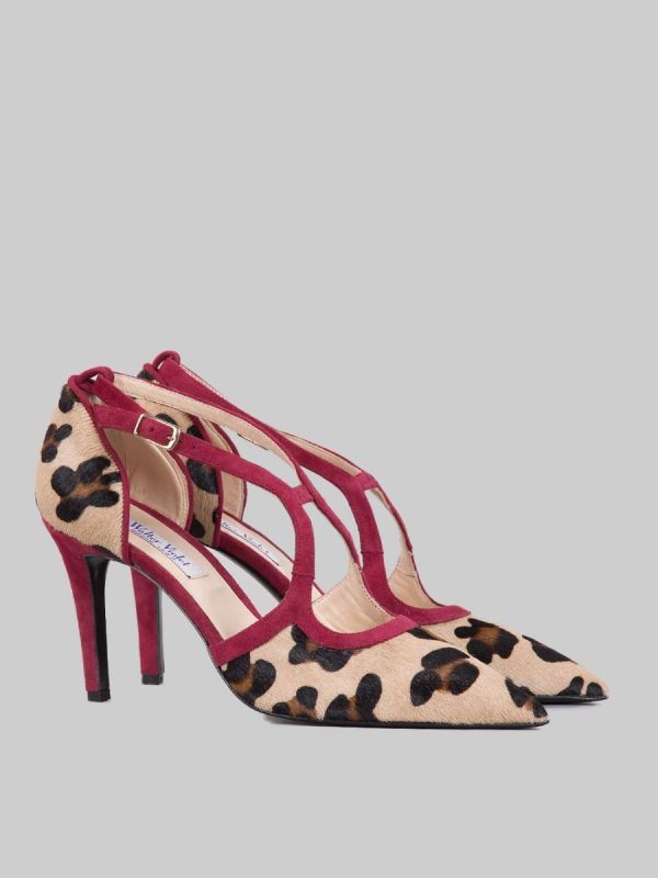 DÉCOLLETÉ IN CAVALLINO ANIMALIER E PELLE SCAMOSCIATA