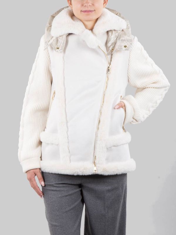 ECOMONTONE BIANCO MODELLO AVIATORE CON MANICHE IN MAGLIA