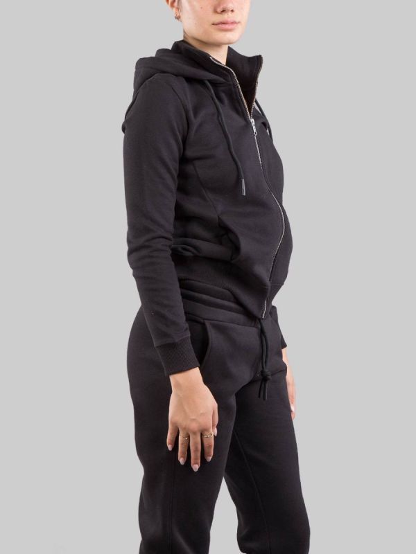 BLACK WINTER COTTON SWEATSHIRT WITH HOOD AND COLMAR GLITTER LOGO