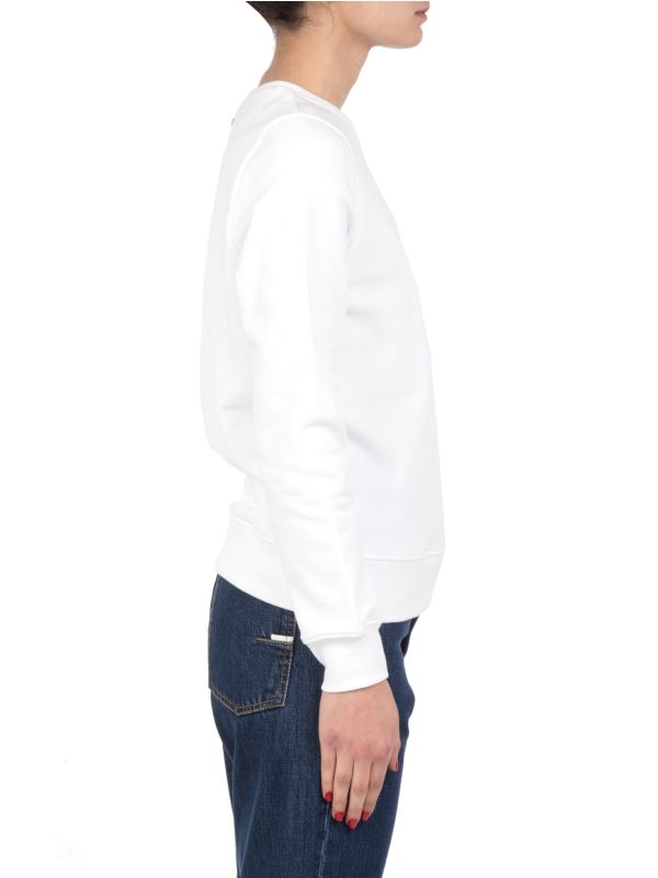 FELPA IKONIK KARL SWEATSHIRT IN COTONE GIROCOLLO BIANCA