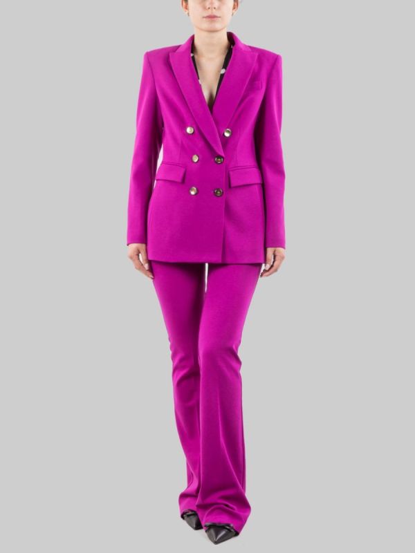 GIACCA BLAZER DOPPIOPETTO VIOLA BUGANVILLE CON BOTTONI ORO