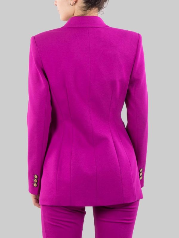 GIACCA BLAZER DOPPIOPETTO VIOLA BUGANVILLE CON BOTTONI ORO