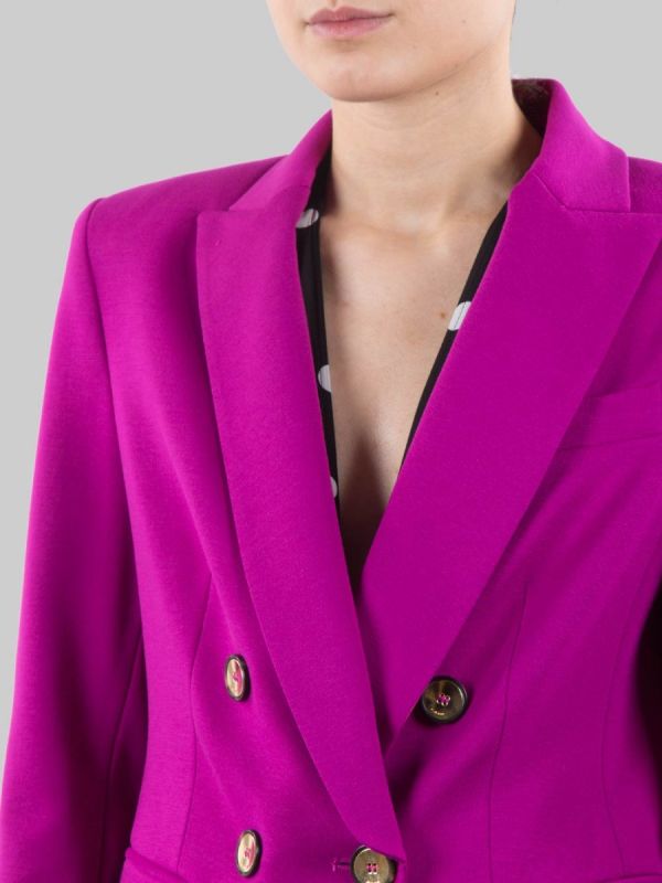 GIACCA BLAZER DOPPIOPETTO VIOLA BUGANVILLE CON BOTTONI ORO