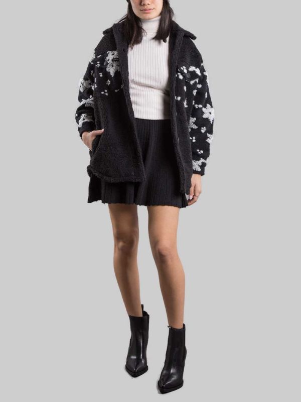 GIACCA CAMICIA ELYS NERA CON FIOCCHI DI NEVE