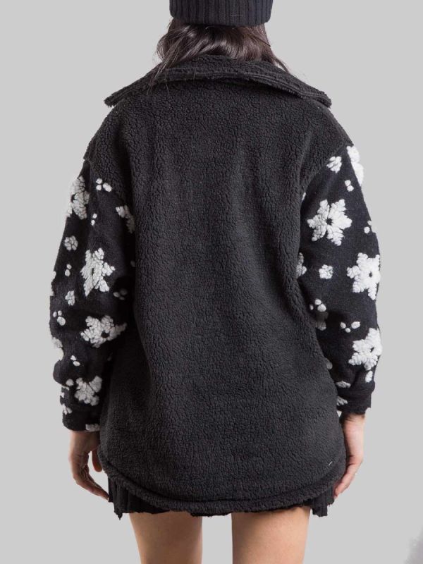 GIACCA CAMICIA ELYS NERA CON FIOCCHI DI NEVE