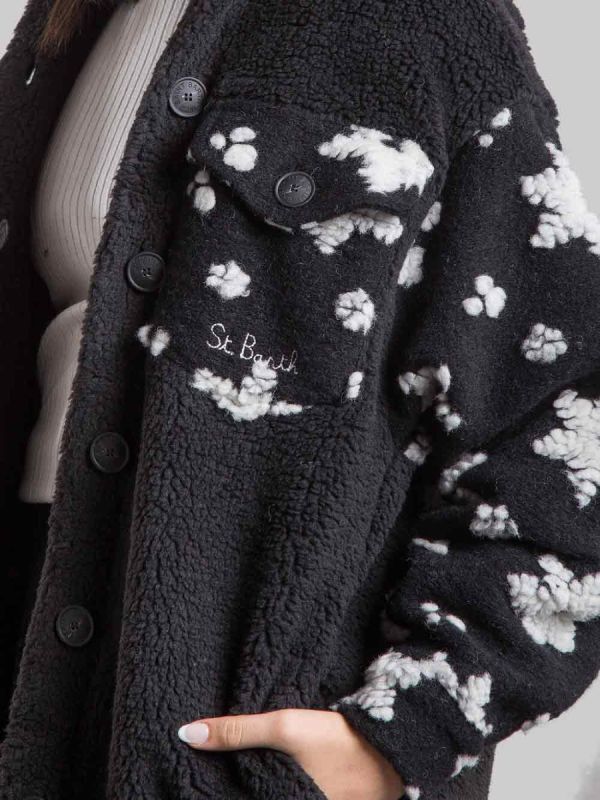 GIACCA CAMICIA ELYS NERA CON FIOCCHI DI NEVE
