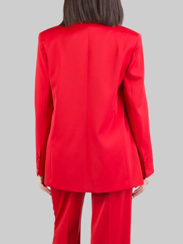 DOUBLE BREASTED JACKET IN SHINY STRETCH FABRIC