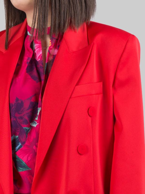 DOUBLE BREASTED JACKET IN SHINY STRETCH FABRIC