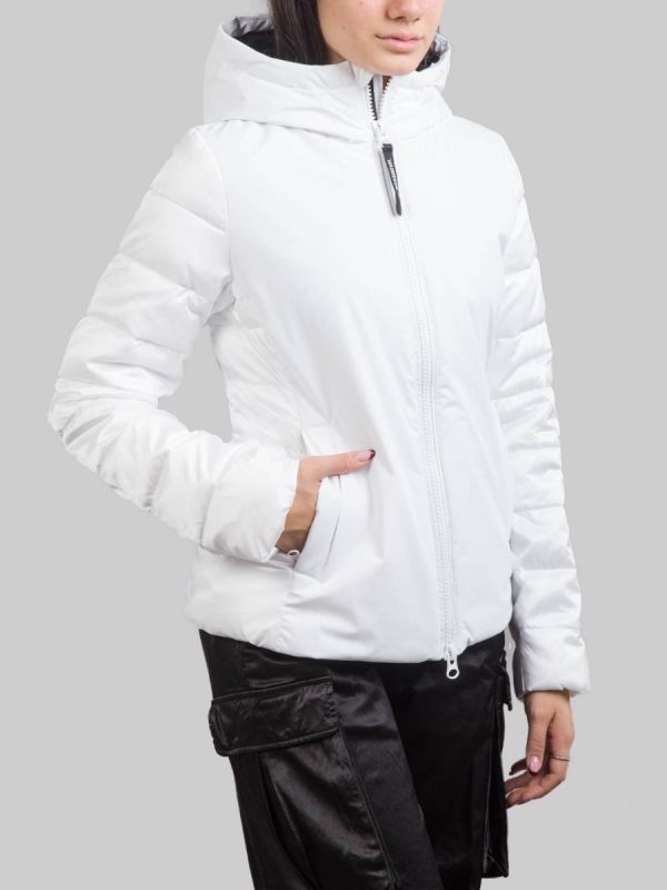 WHITE SPORTS JACKET WITH HOOD