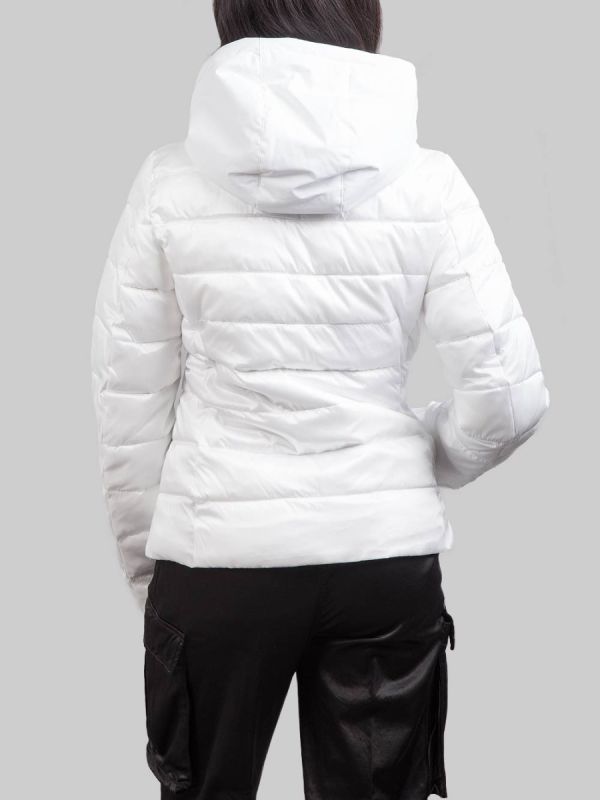 WHITE SPORTS JACKET WITH HOOD