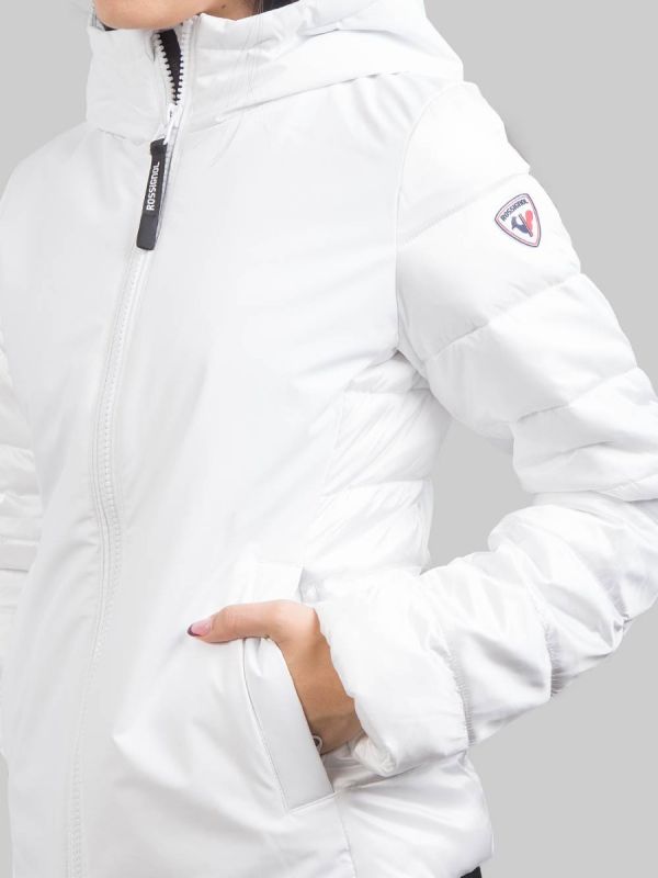 WHITE SPORTS JACKET WITH HOOD