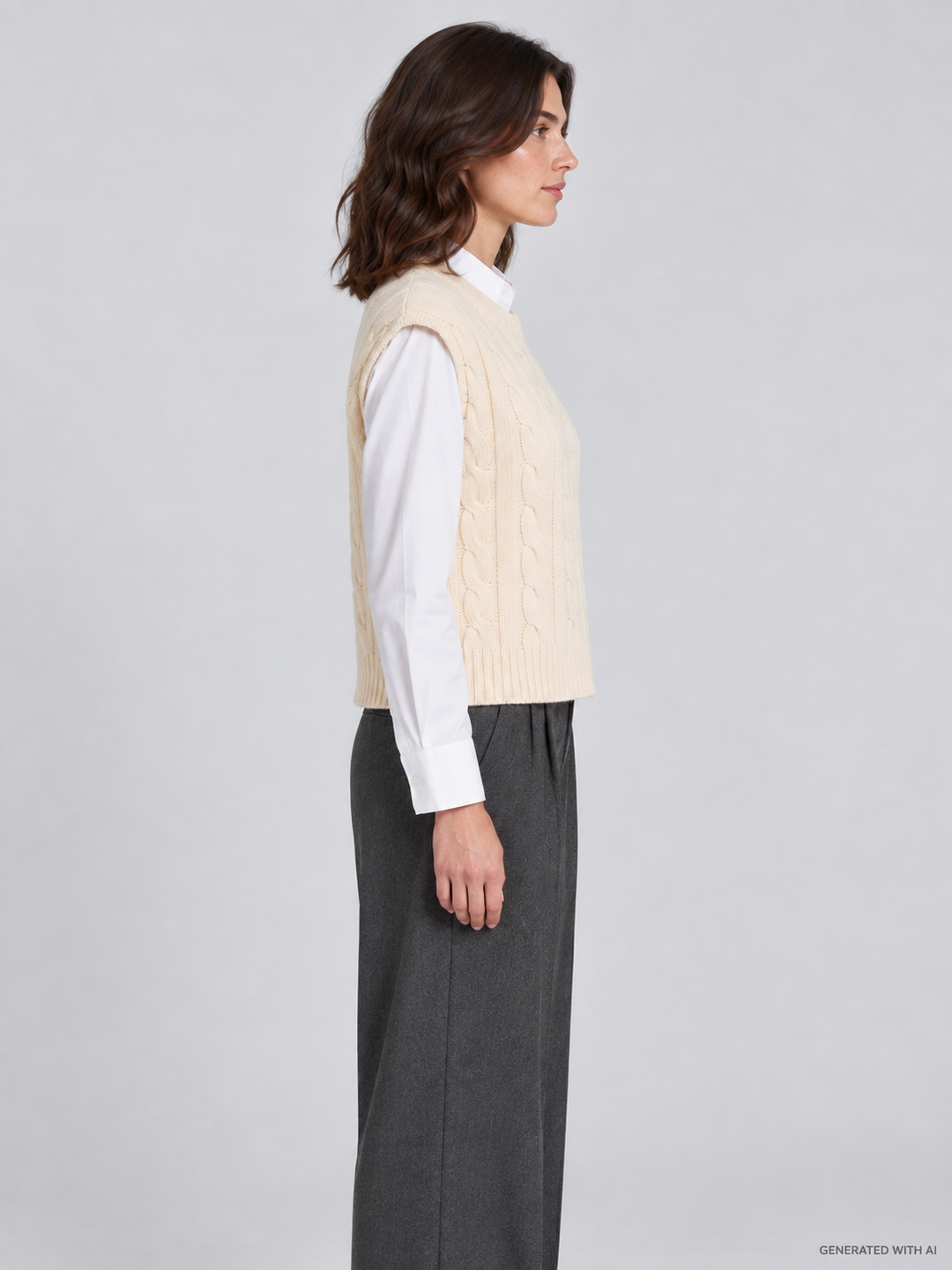 Gilet Boxy con Lavorazione a Trecce