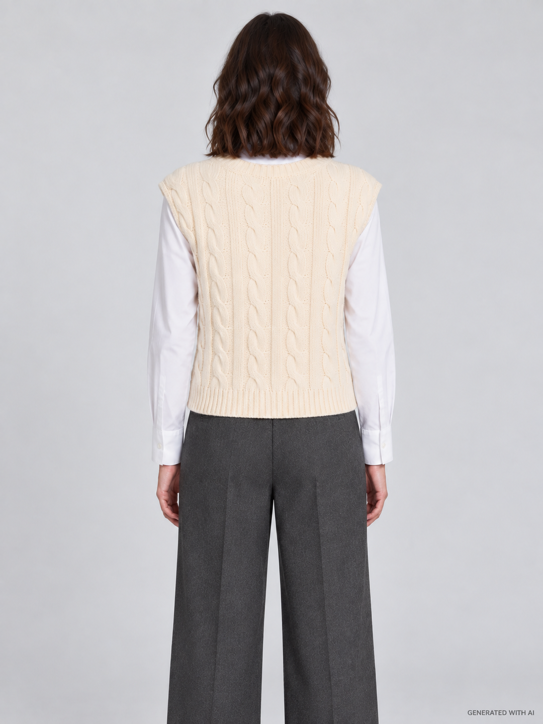 Gilet Boxy con Lavorazione a Trecce