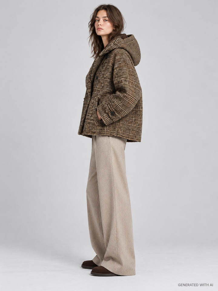 Giacca MISTRIO in check con cappuccio