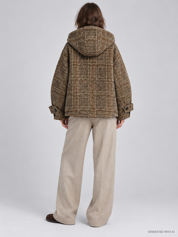Giacca MISTRIO in check con cappuccio