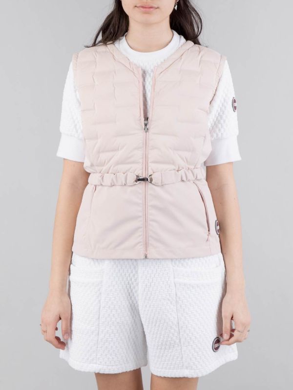 GILET CORTO TESSUTO STRETCH CON CINTURA