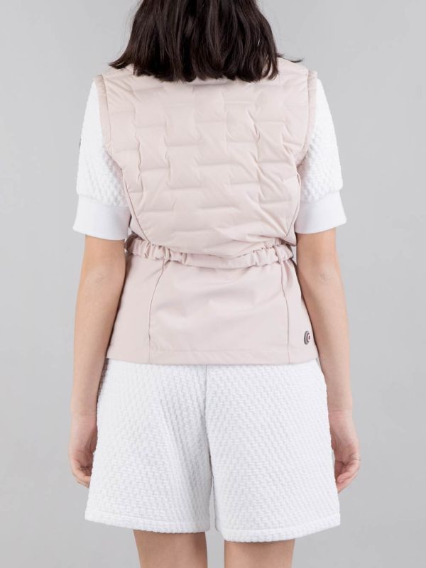 GILET CORTO TESSUTO STRETCH CON CINTURA