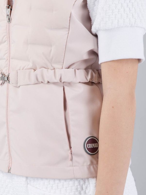 GILET CORTO TESSUTO STRETCH CON CINTURA