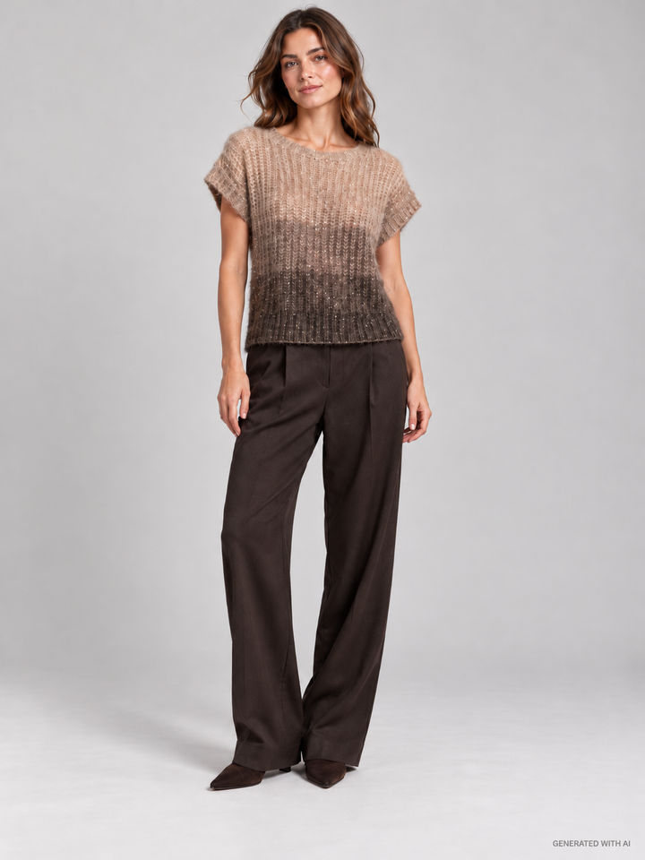Gilet in maglia con paillettes