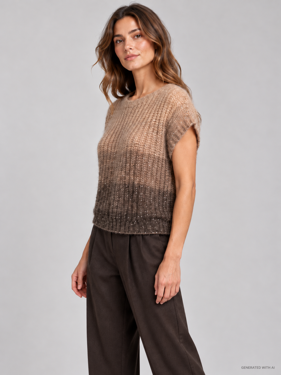 Gilet in maglia con paillettes
