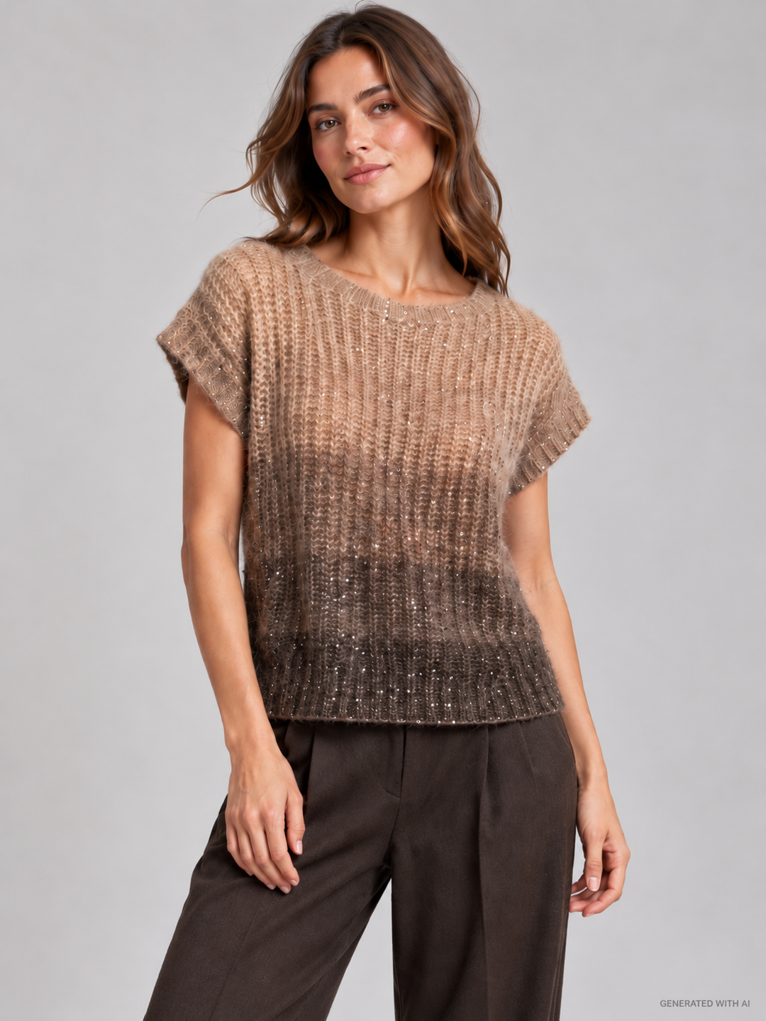 Gilet in maglia con paillettes