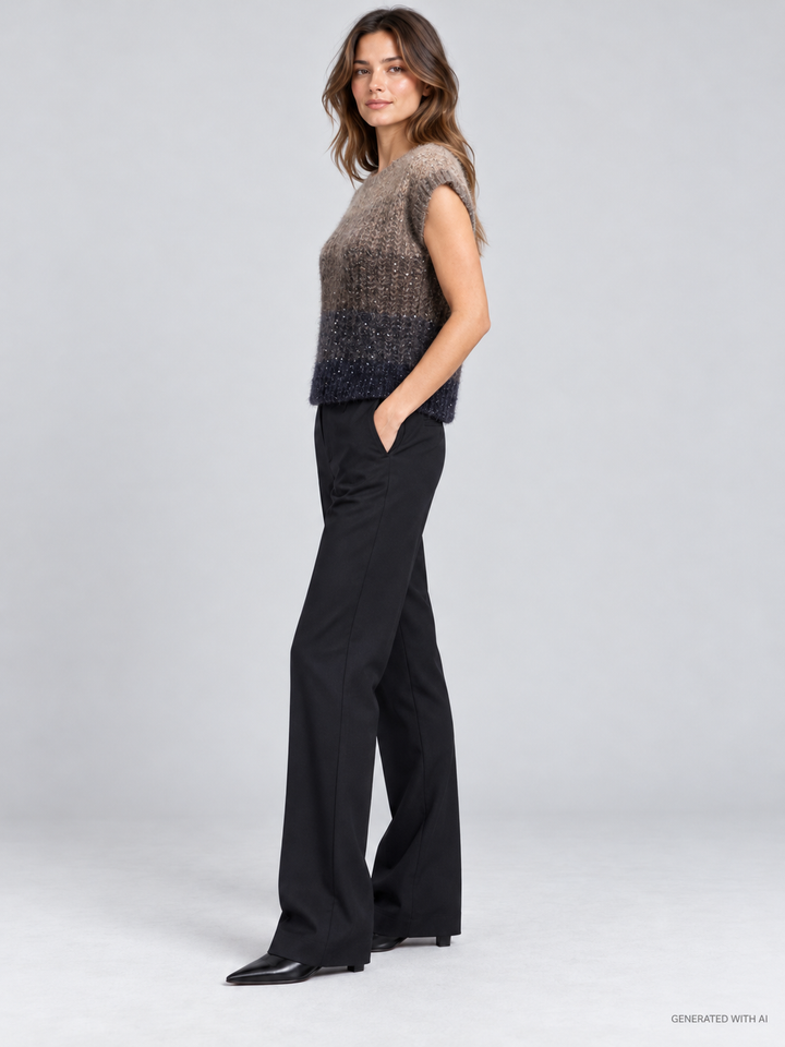 Gilet in maglia con paillettes