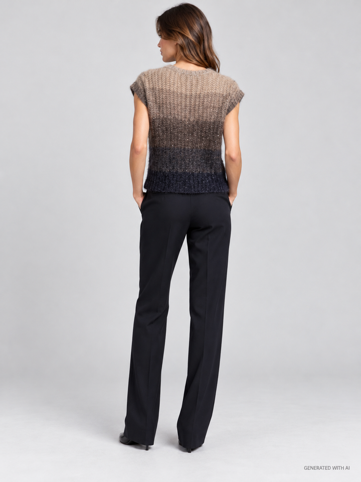 Gilet in maglia con paillettes