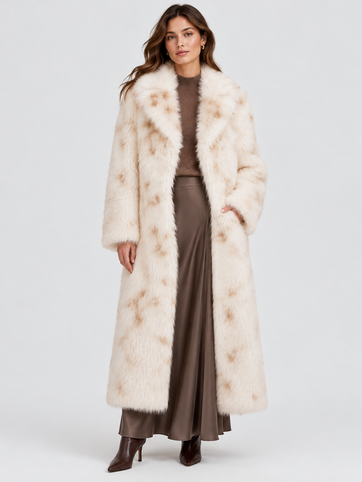 Cappotto lungo in pelliccia effetto lince