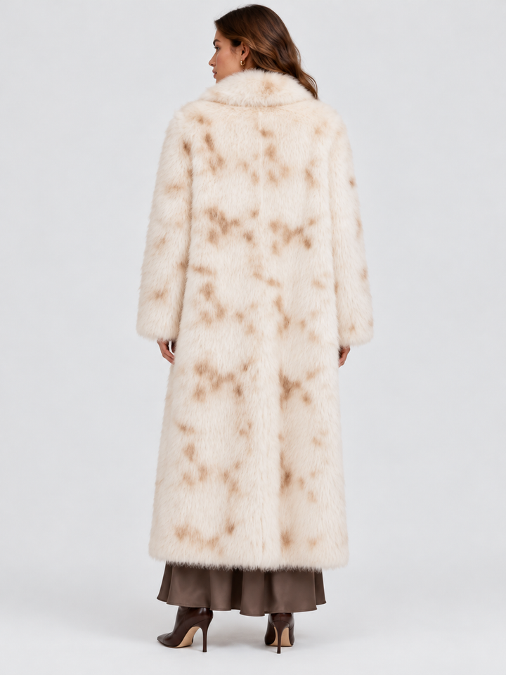 Cappotto lungo in pelliccia effetto lince