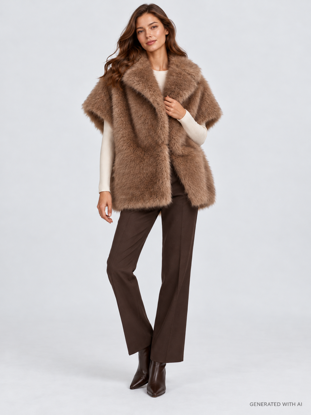 Gilet in pelliccia effetto volpe