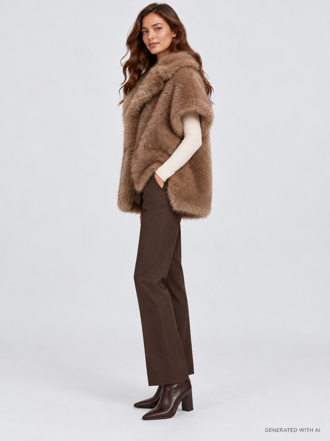 Gilet in pelliccia effetto volpe