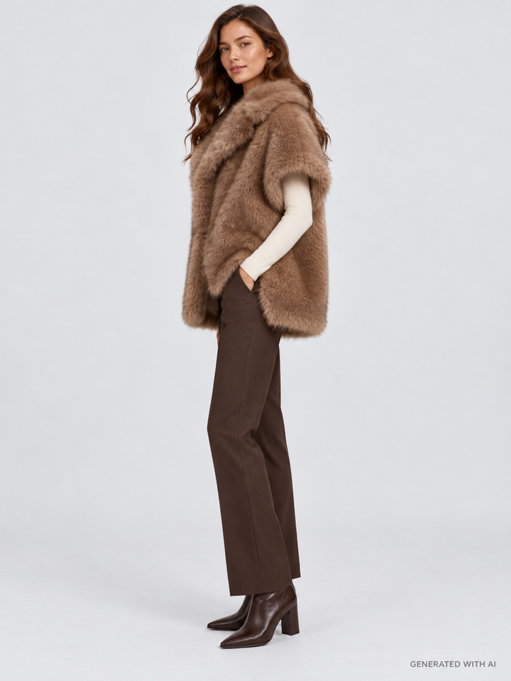 Gilet in pelliccia effetto volpe
