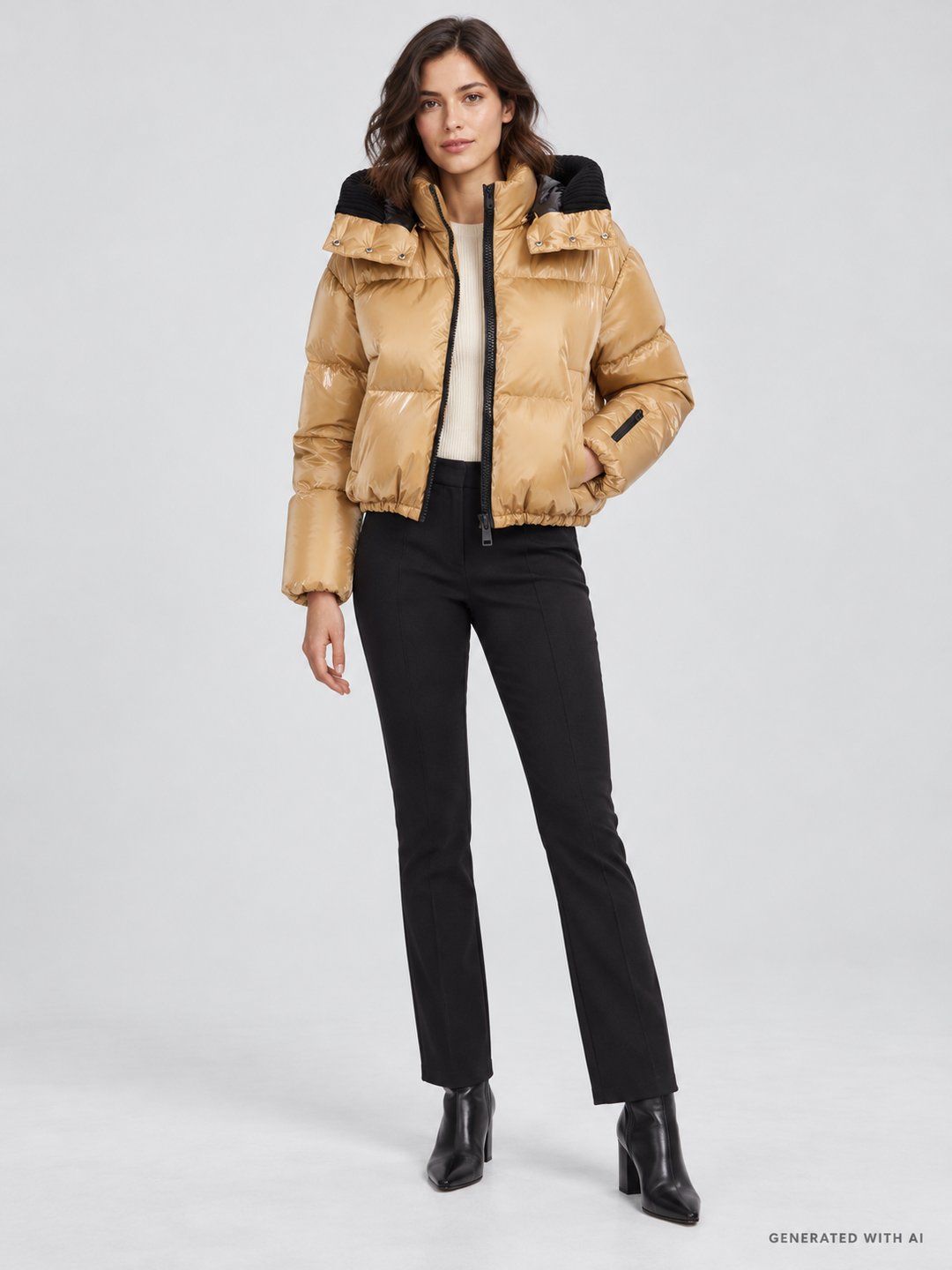 Bomber corto in nylon tecnico metallizzato