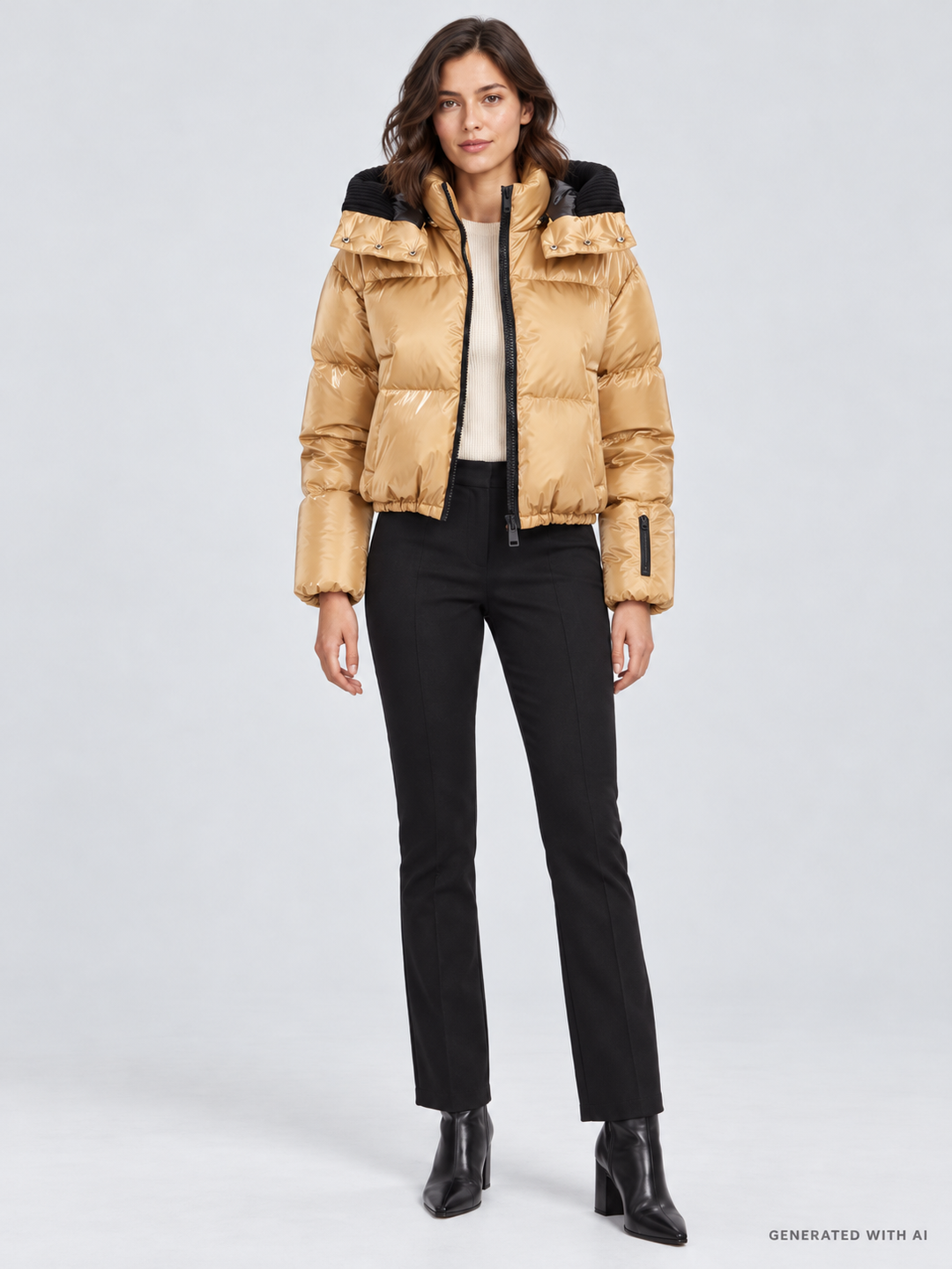 Bomber corto in nylon tecnico metallizzato