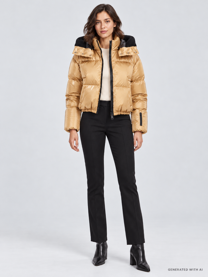 Bomber corto in nylon tecnico metallizzato