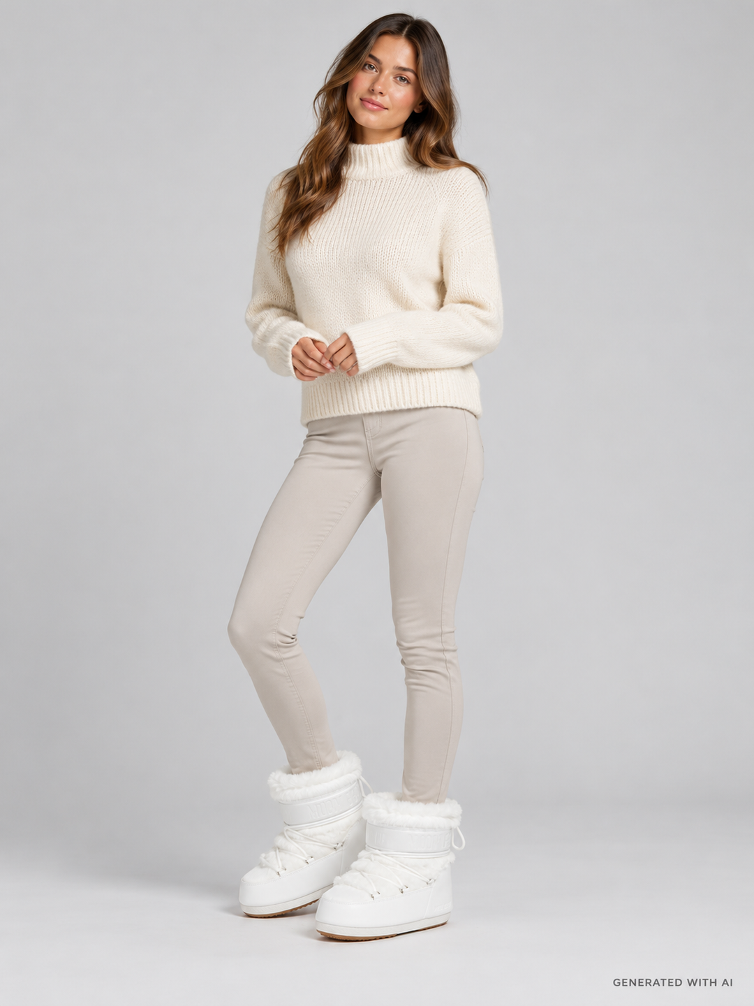 Moon Boot Icon Low in ecopelliccia bianca