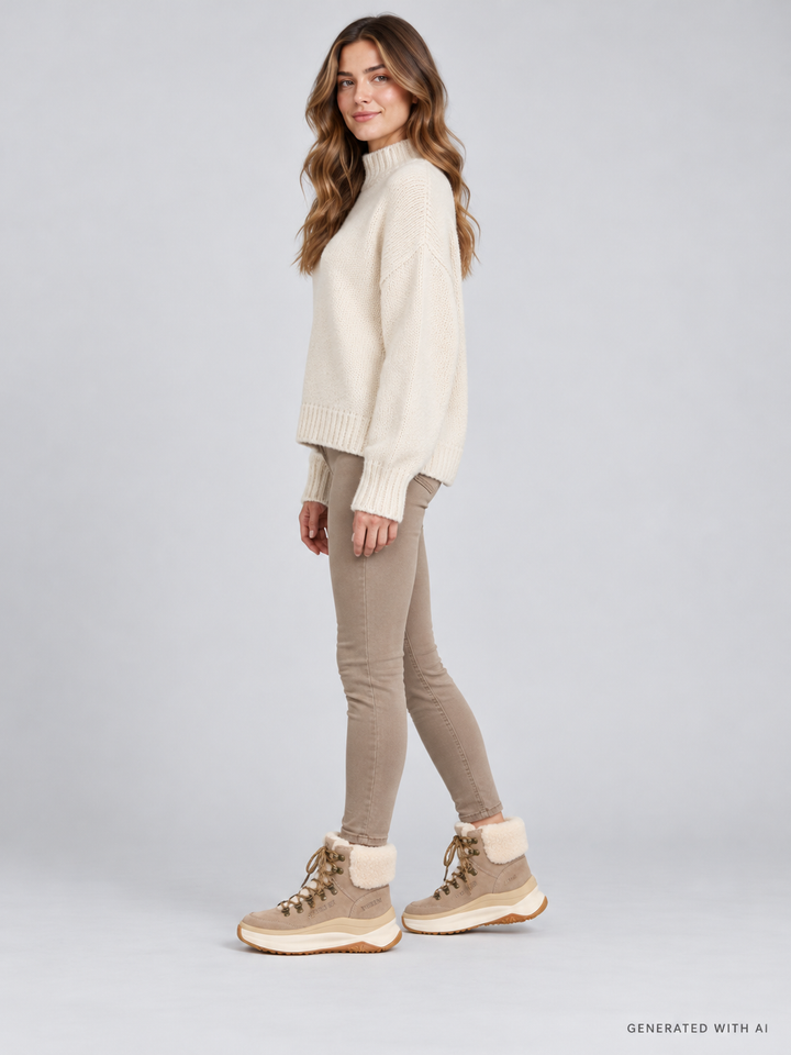 Moon Boot Moon247 City Mid Beige in Shearling