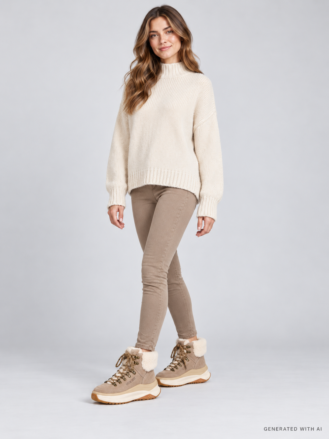 Moon Boot Moon247 City Mid Beige in Shearling