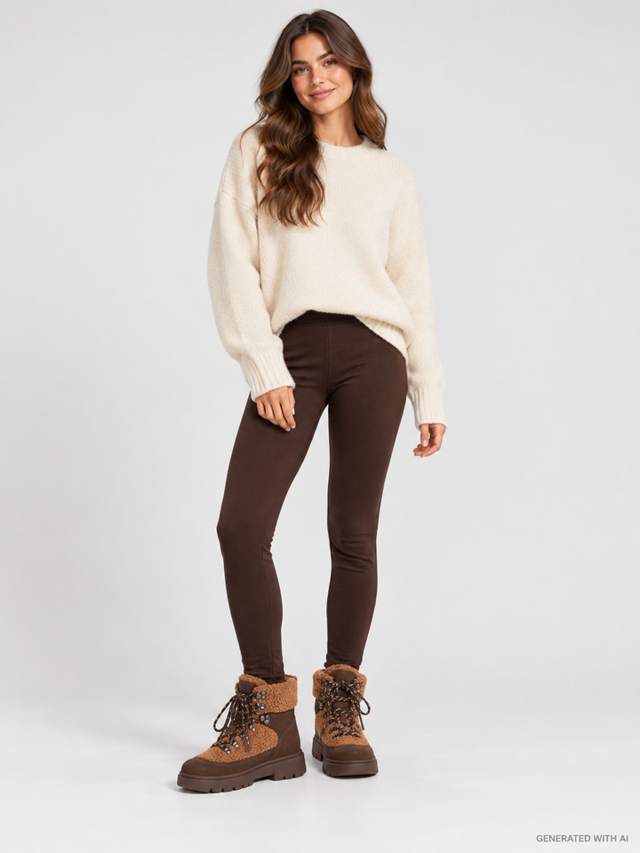 Moon Boot Combat Marrone in Teddy