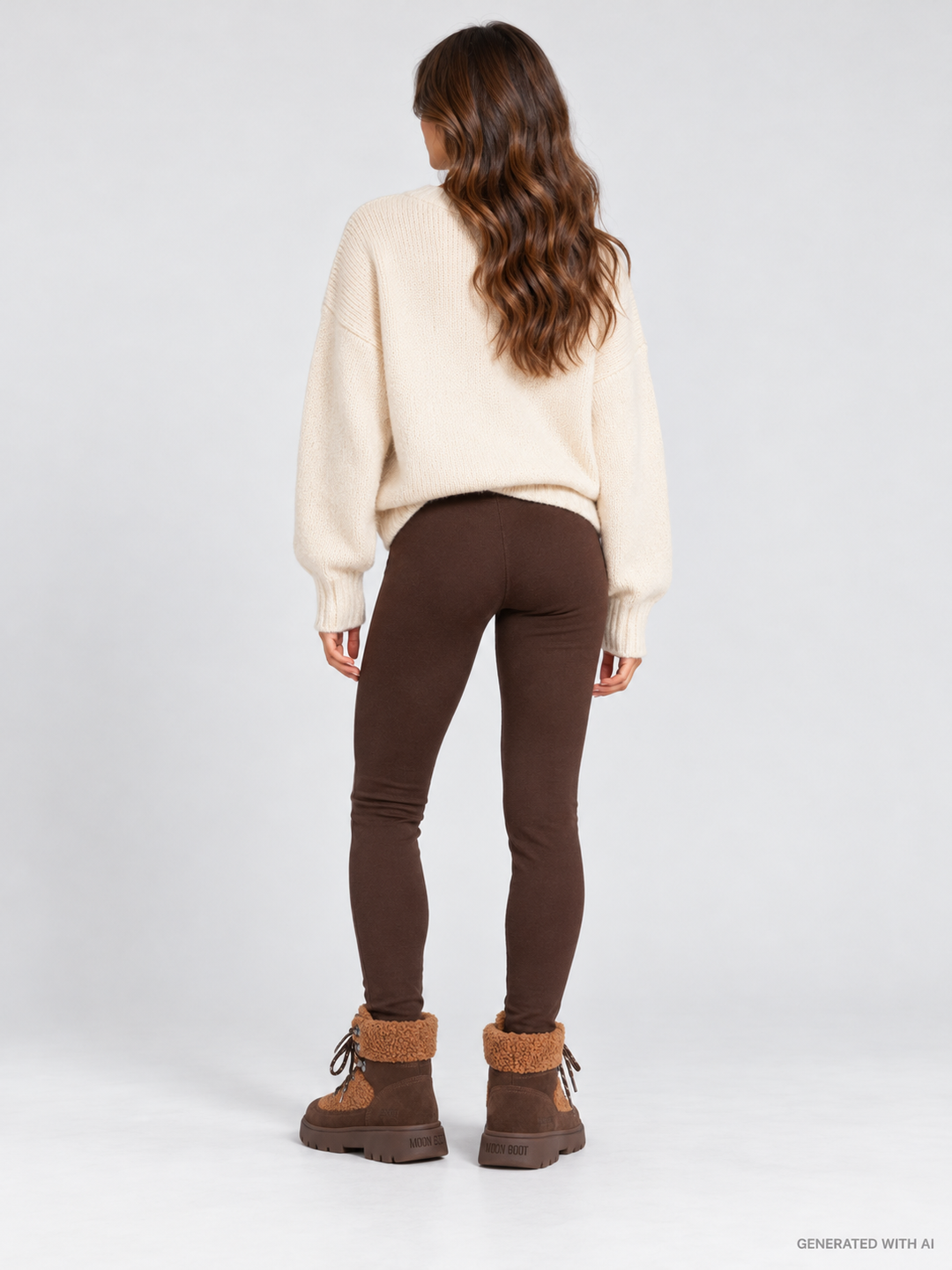 Moon Boot Combat Marrone in Teddy